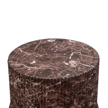 Cilla Red Faux Levanto Marble Indoor/Outdoor Concrete Side Table