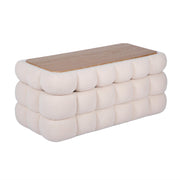 Anita 39" Faux Shearling Storage Bench With Reversible Tray Top