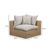 Cali Performance Fabric & Wicker Outdoor Corner Chair