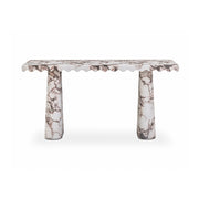 Janice 61" Faux Breccia Marble Console Desk