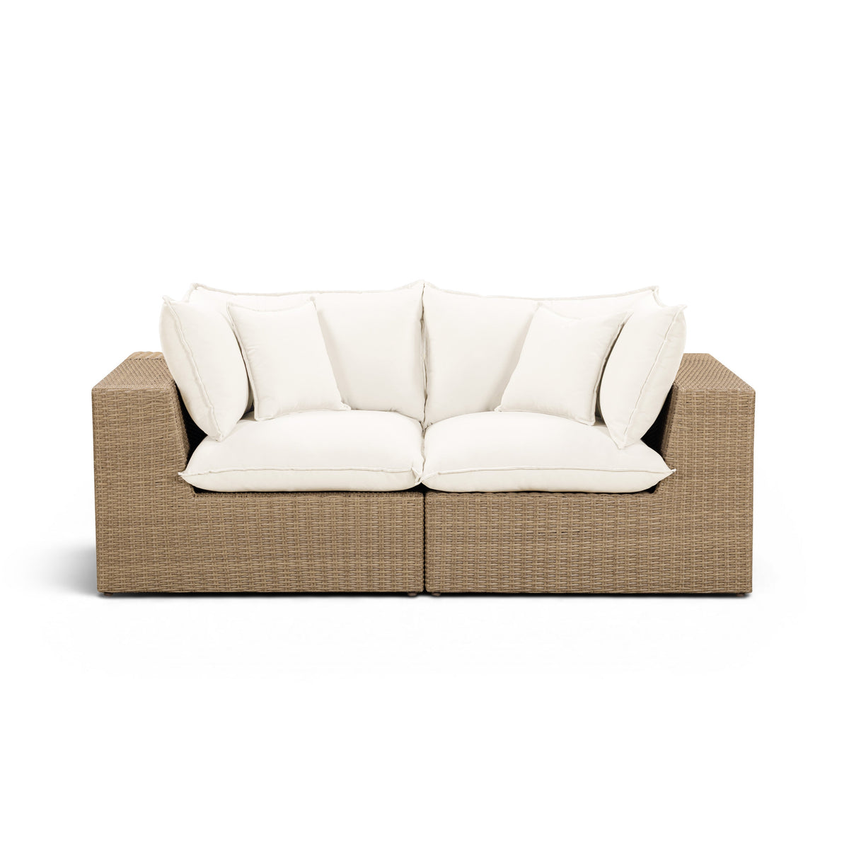 Cali 80" Performance Fabric & Wicker Outdoor Loveseat
