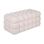 Anita 39" Faux Shearling Storage Bench With Reversible Tray Top