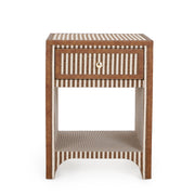 Kora 18" Cotton Jute 1-Drawer Contract-Grade Nightstand