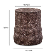 Cilla Red Faux Levanto Marble Indoor/Outdoor Concrete Side Table
