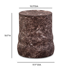 Cilla Red Faux Levanto Marble Indoor/Outdoor Concrete Side Table