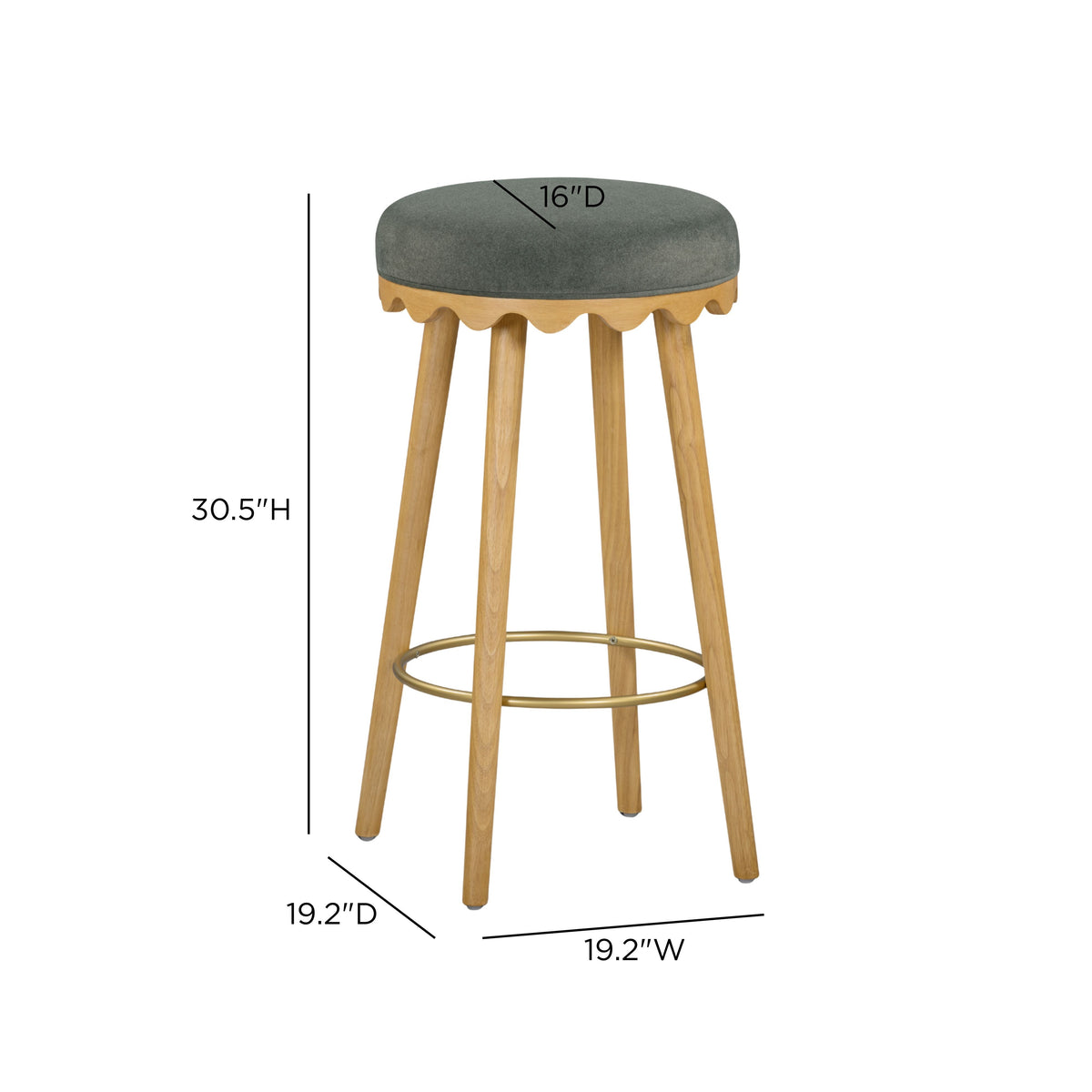 Oodle Performance Vegan Mohair Bar and Counter Stool