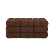 Anita 39" Faux Shearling Storage Bench With Reversible Tray Top