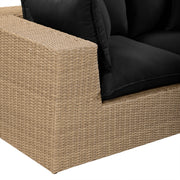 Cali 120" Performance Fabric & Wicker Outdoor Sofa