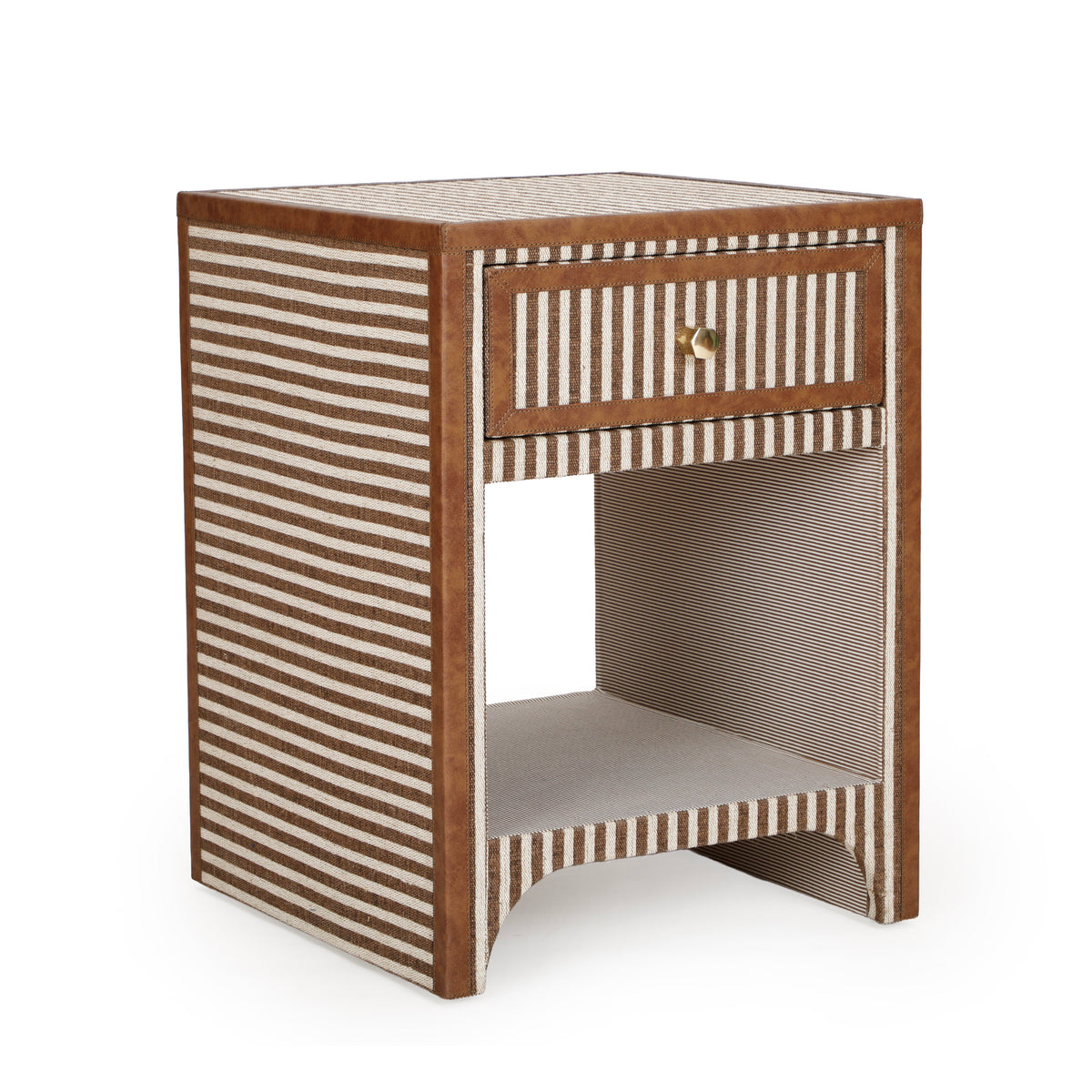 Kora 18" Cotton Jute 1-Drawer Contract-Grade Nightstand