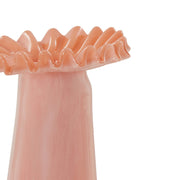 Ruff Ruffled Ombre Pink Glass Vase