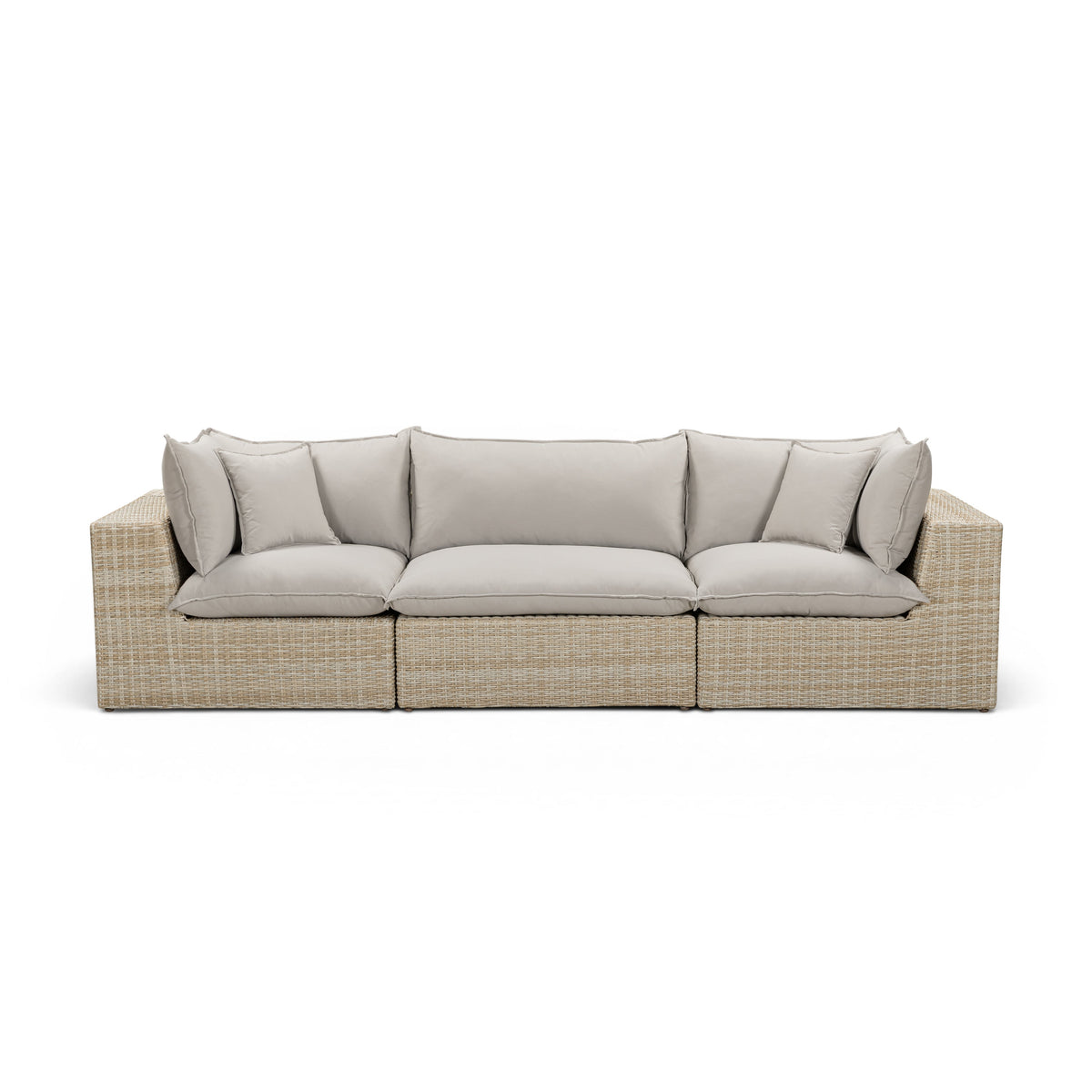 Cali 120" Performance Fabric & Wicker Outdoor Sofa