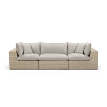 Cali 120" Performance Fabric & Wicker Outdoor Sofa