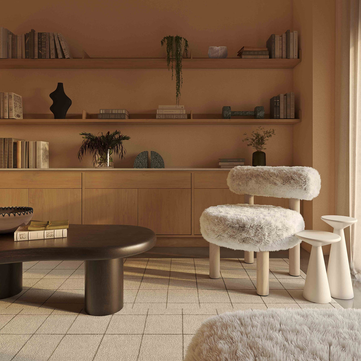 Carmel Contract-Grade Vegan Shearling Accent Chair