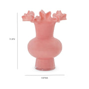 Spackle Ruffled Pink Glass Vase (12"-18")