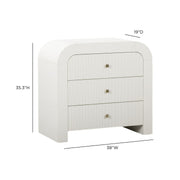 Hump 38" Arched 3-Drawer Bedside Chest