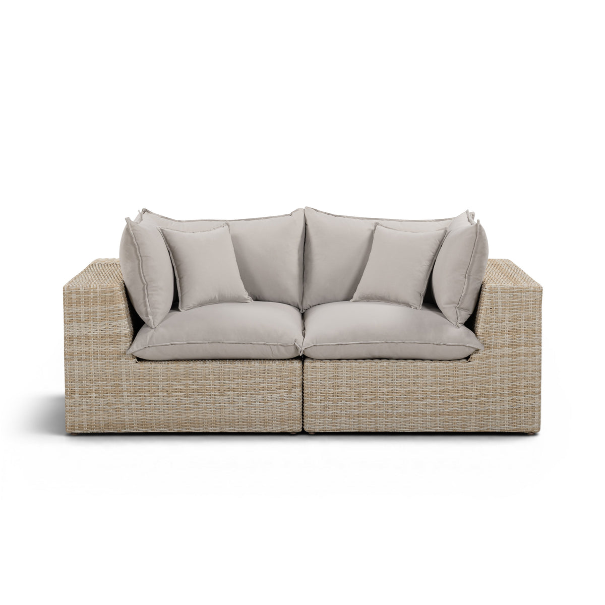 Cali 80" Performance Fabric & Wicker Outdoor Loveseat