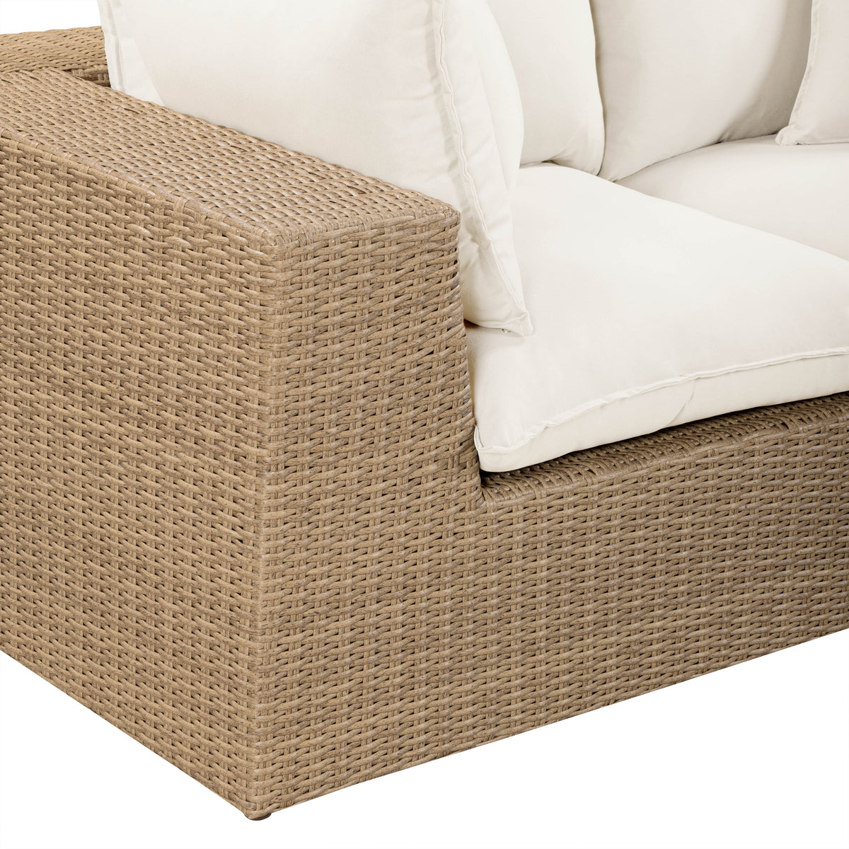 Cali 120" Performance Fabric & Wicker Outdoor Sofa
