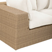 Cali 120" Performance Fabric & Wicker Outdoor Sofa
