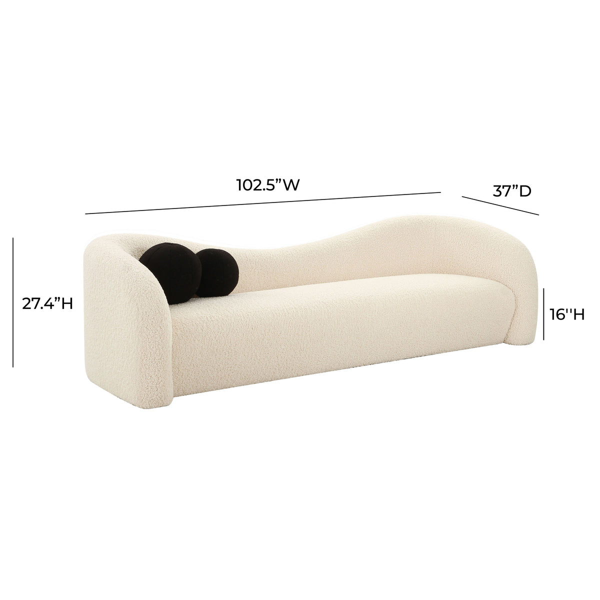 Leonie Faux Shearling Sofa (84"-103")