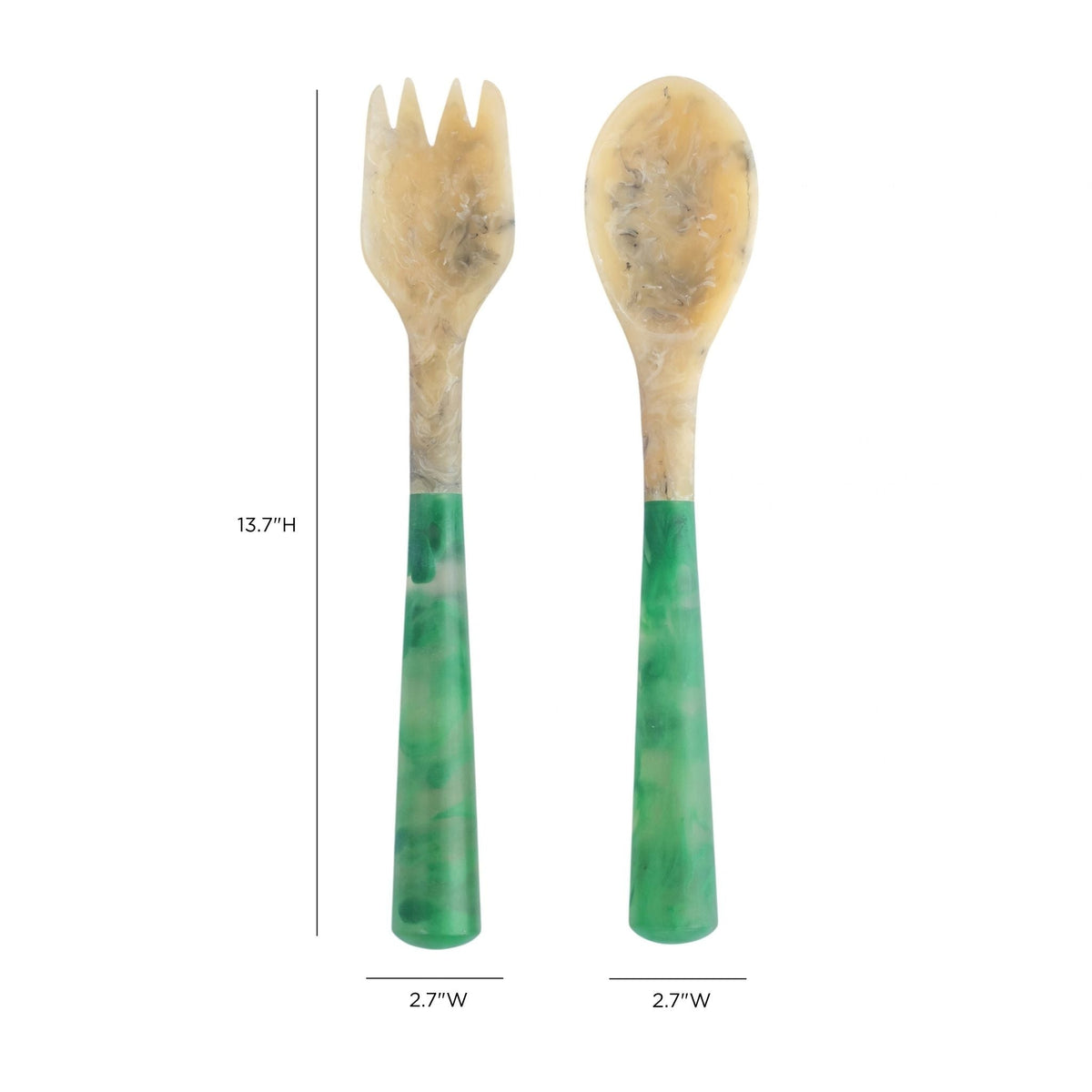 Jadite Resin Salad Serving Spoons
