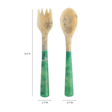 Jadite Resin Salad Serving Spoons