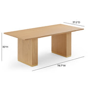 Chelsea Oak Wood Rectangular Dining Table (79"-96")