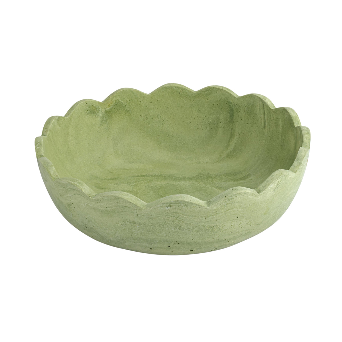 Holly Scalloped Resin Salad Bowl