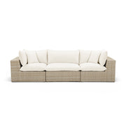 Cali 120" Performance Fabric & Wicker Outdoor Sofa