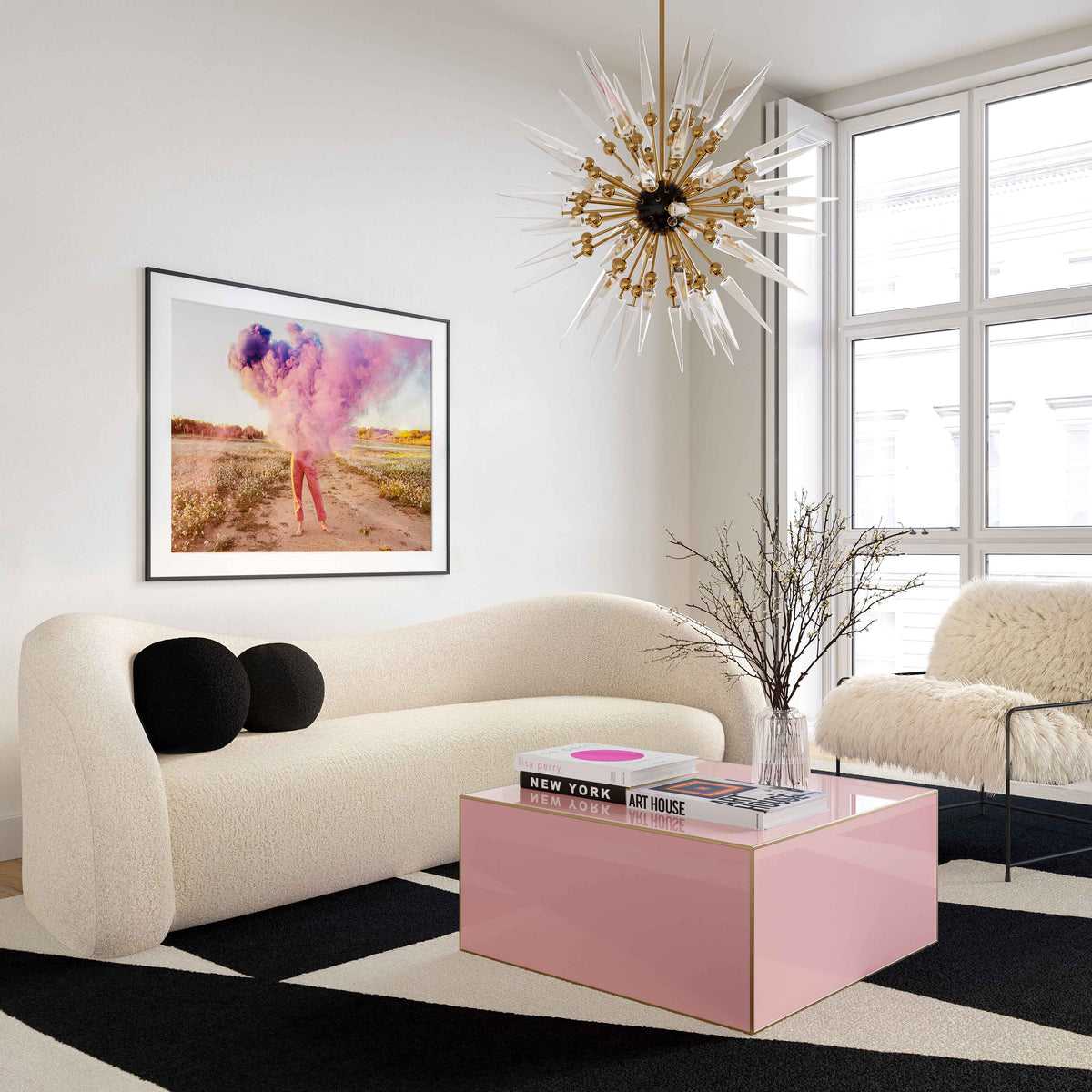Leonie Faux Shearling Sofa (84"-103")