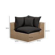Cali Performance Fabric & Wicker Outdoor Corner Chair