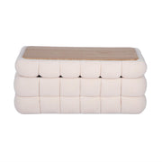 Anita 39" Faux Shearling Storage Bench With Reversible Tray Top