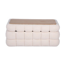 Anita 39" Faux Shearling Storage Bench With Reversible Tray Top