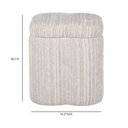 Lilou Cream Striped Jacquard Storage Accent Stool