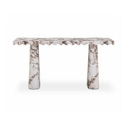 Janice 61" Faux Breccia Marble Console Desk