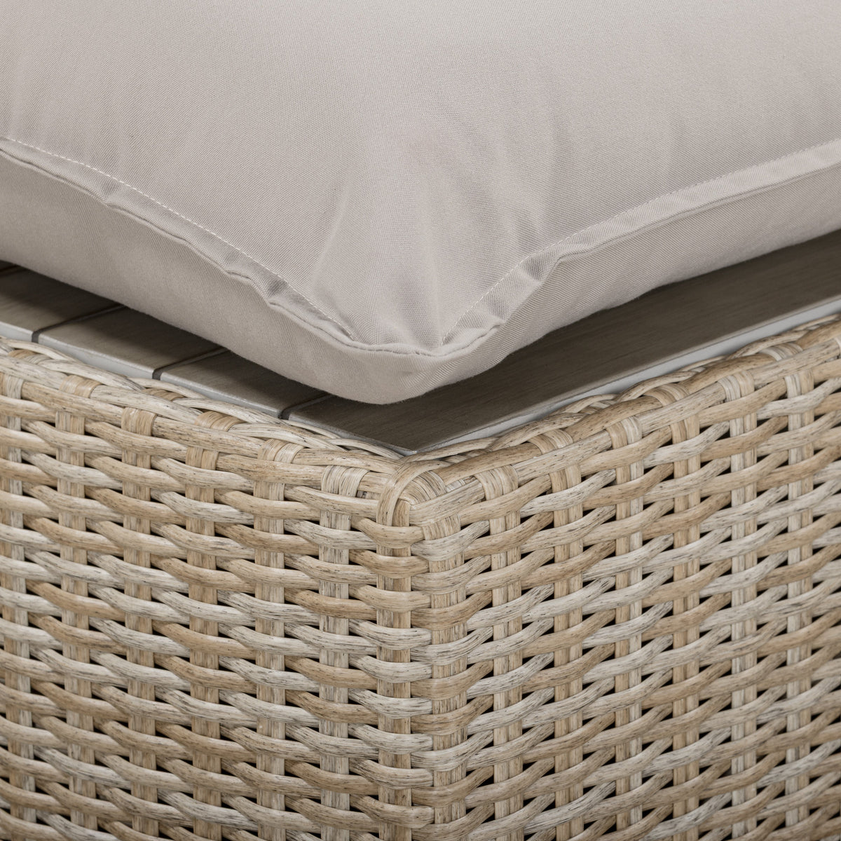 Cali Performance Fabric & Wicker Outdoor Ottoman