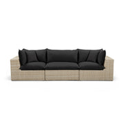 Cali 120" Performance Fabric & Wicker Outdoor Sofa