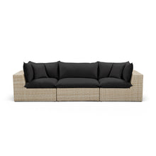Cali 120" Performance Fabric & Wicker Outdoor Sofa