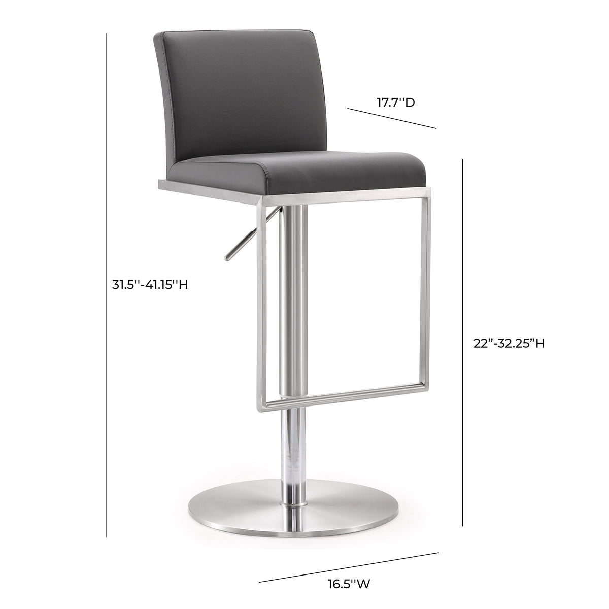 Amalfi Performance Vegan Leather Adjustable Stool