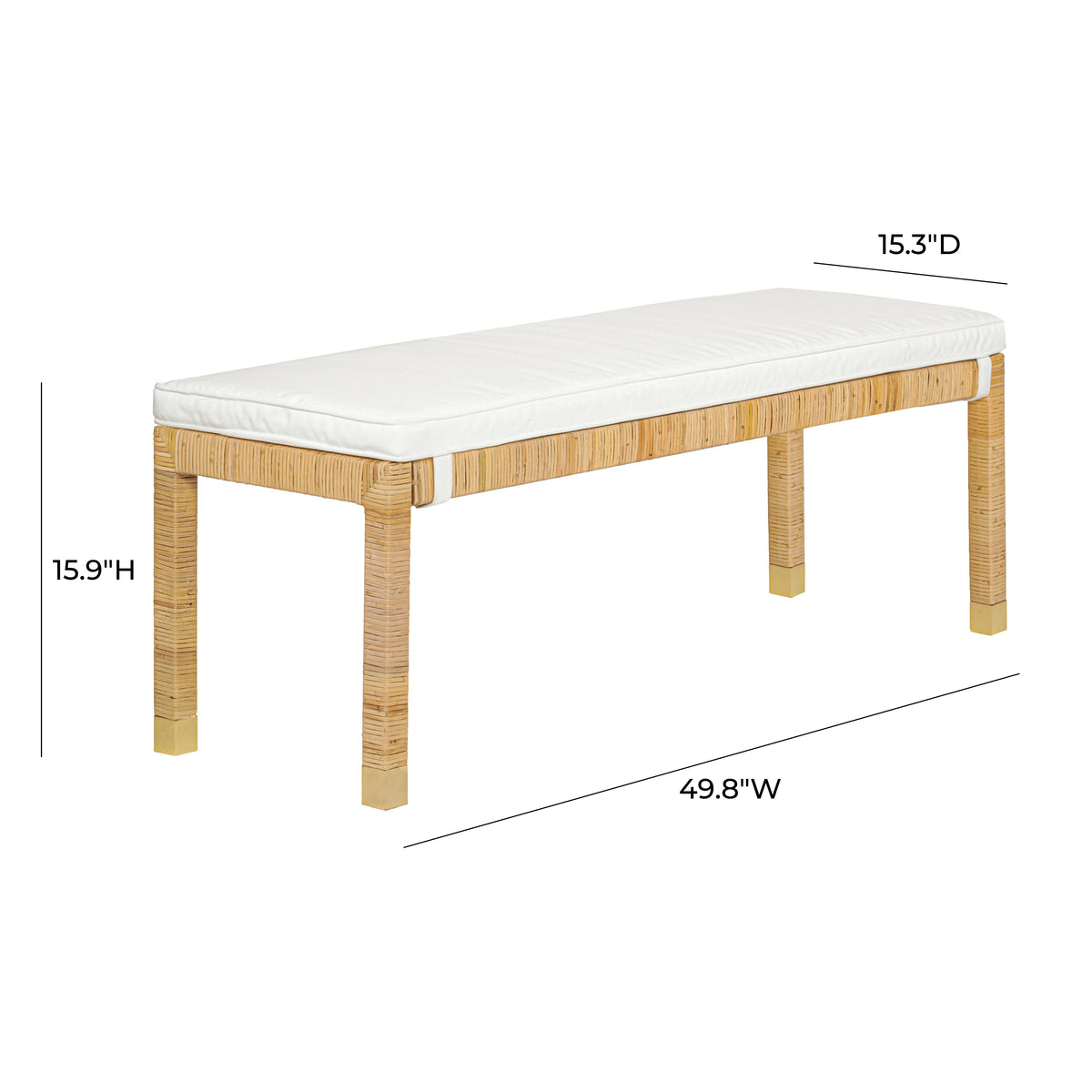 Amara 50" Rattan Bench